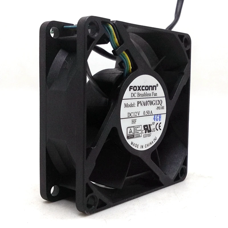 2шт PVA070G12Q DC бесщеточный 12V 0.50A 7025 70*70*25 мм 4 провода ШИМ Вентилятор