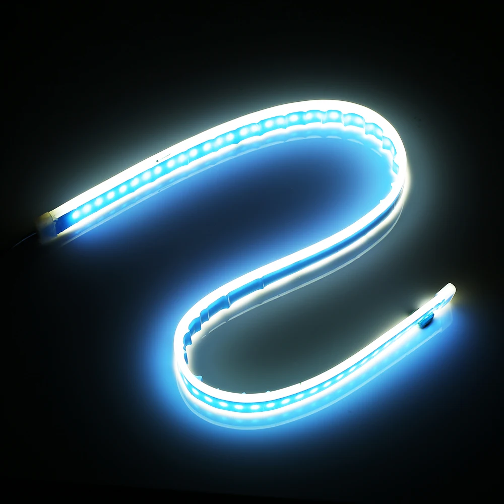 30CM 45CM 60CM 12V Led DRL Daytime Running Lights White Headlight LED Amber Turn Light drl Strip Angel Eyes For Headlight