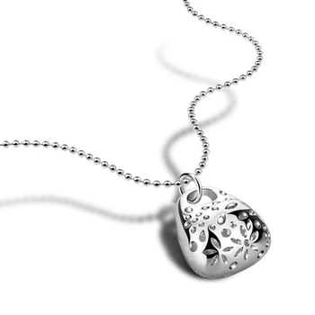

Bohemia hollow out pattern bag pendant solid 925 sterling silver women long necklace wholesale charmlady jewelry accessories