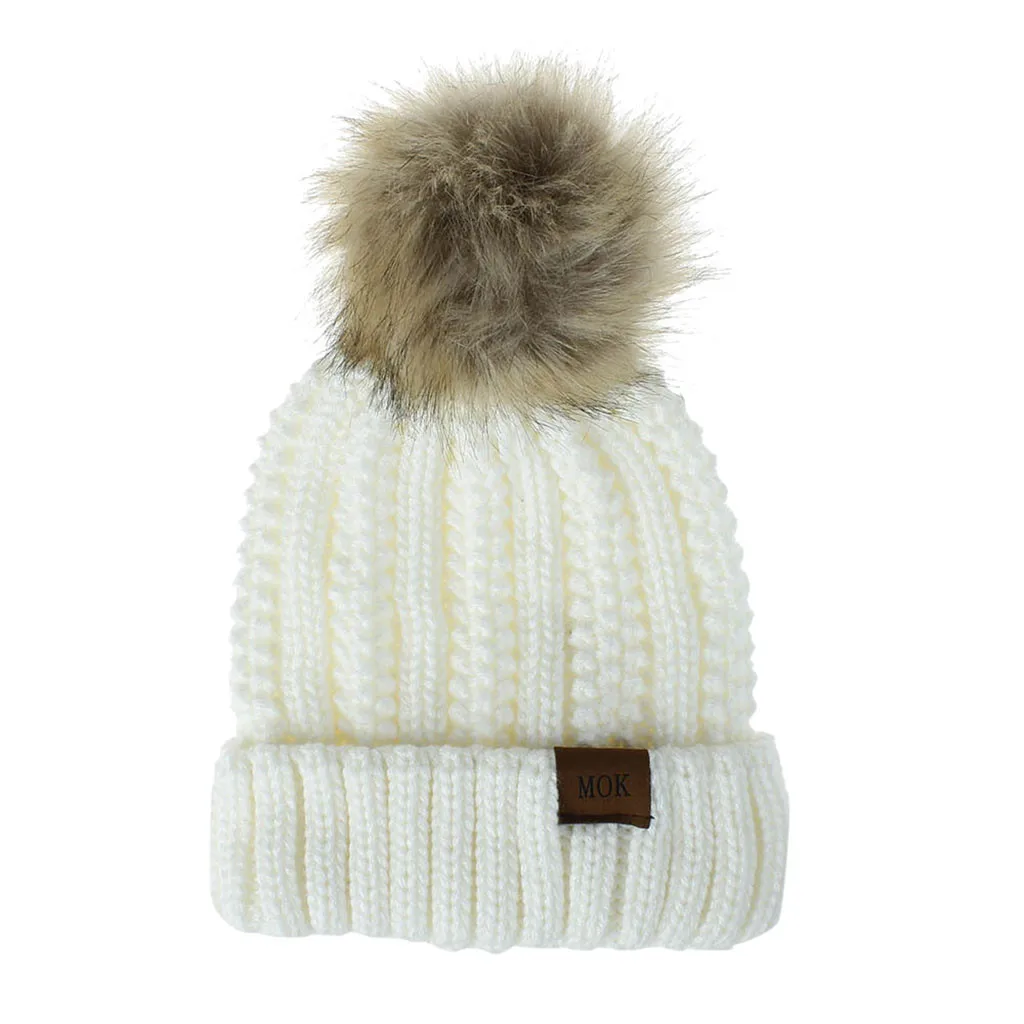White Новая меховая вязаная шапка с натуральным мехом, шапка с помпоном Skullie beanie, зимняя женская шапка для девочек, женская шапка - Цвет: White