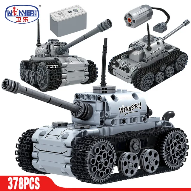 US $21.64 ERBO Military Electric Motor Tank Set Bricks Technic Army Track Tank Model Building Blocks Educatio