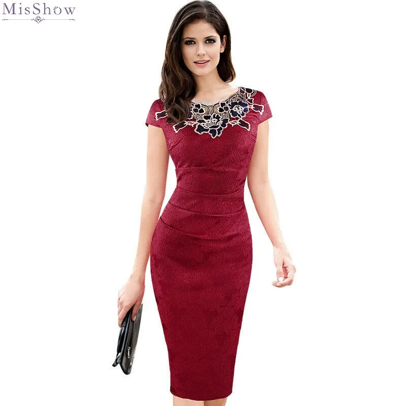 Goedkoop Bourgondië Cocktail Jurken Knie Lengte 2019 Elegante Bloem Korte Formele Party Gown Hals Mouwloze robe Coctail
