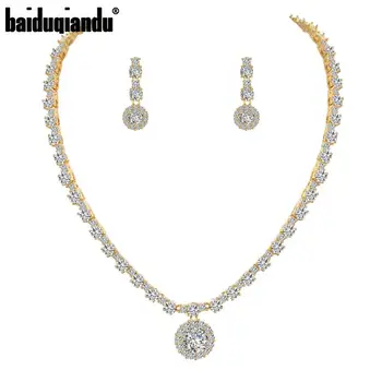 

baiduqiandu Brand New Arrival Cubic Zirconia Jewelry Set in Gold or White Gold Color