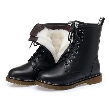 

Martin boots women's winter British short boots Oxbow sole plush fur one-piece boots women's leisure boots motorcycle boots