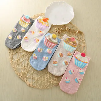 

Fashion kawaii cute cartoon pattern ladies socks summer invisible socks very short chausette funny Harajuku woman socks