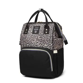 

Lequeen Factory Direct Multi-Function Leopard Print Diaper Bag Backpack Large Capacity Mother's Bag Waterproof Maternity Bag