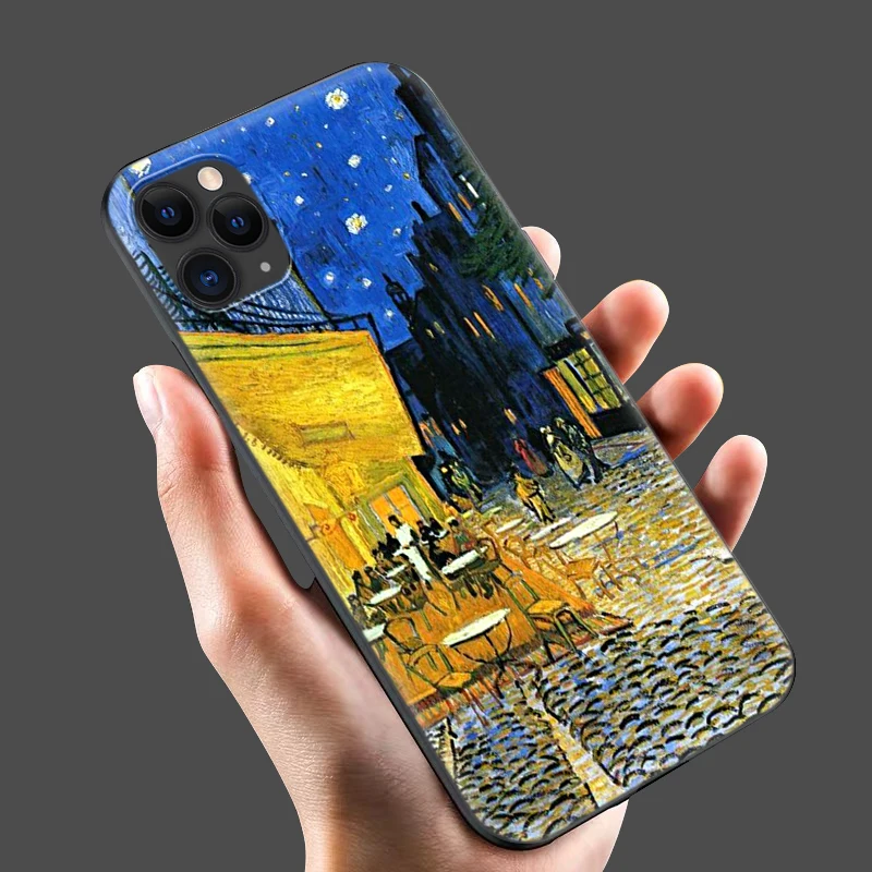 Черный ТПУ чехол для iphone 5 5s se 6 6s 7 8 plus x 10 силиконовый XR XS 11 pro MAX Звездная ночь Ван