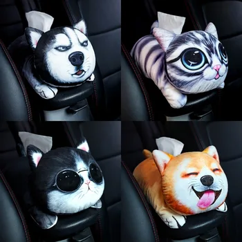 

Dog Cat Paper pumping box 3D Printed Neck Rest Auto Pillow Seat and Belts Cover Safety Cushion Cat Husky Shiba Inu,Keji