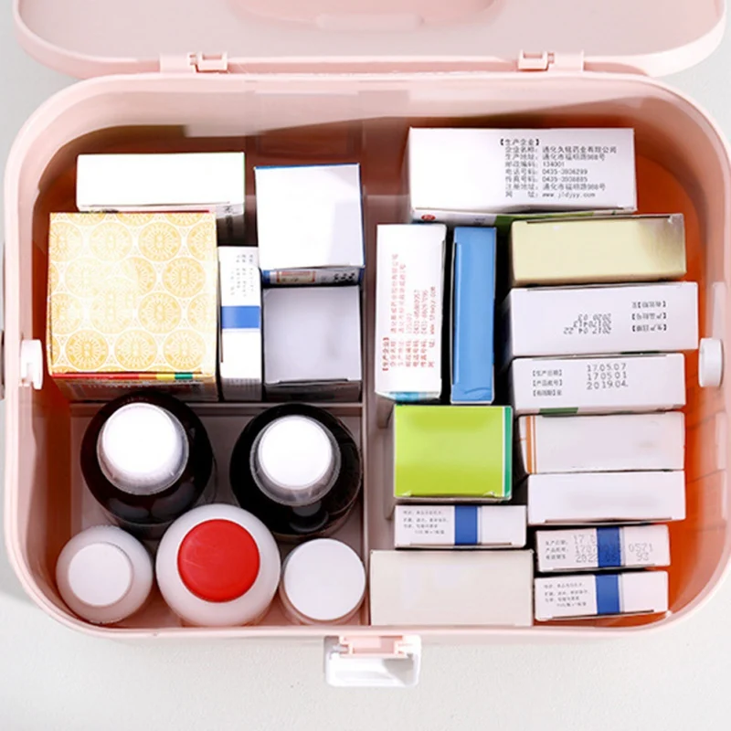 

Storage Box Child First Aid Medical Box Household Medicine Family Packed Large Capacity Portable Medicine Box Medicine Box NEW