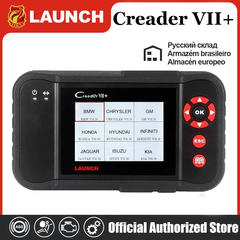 Последний Launch Creader VII+ Авто читальный инструмент кодов X431 VII Плюс Двигатель ABS SRS AT