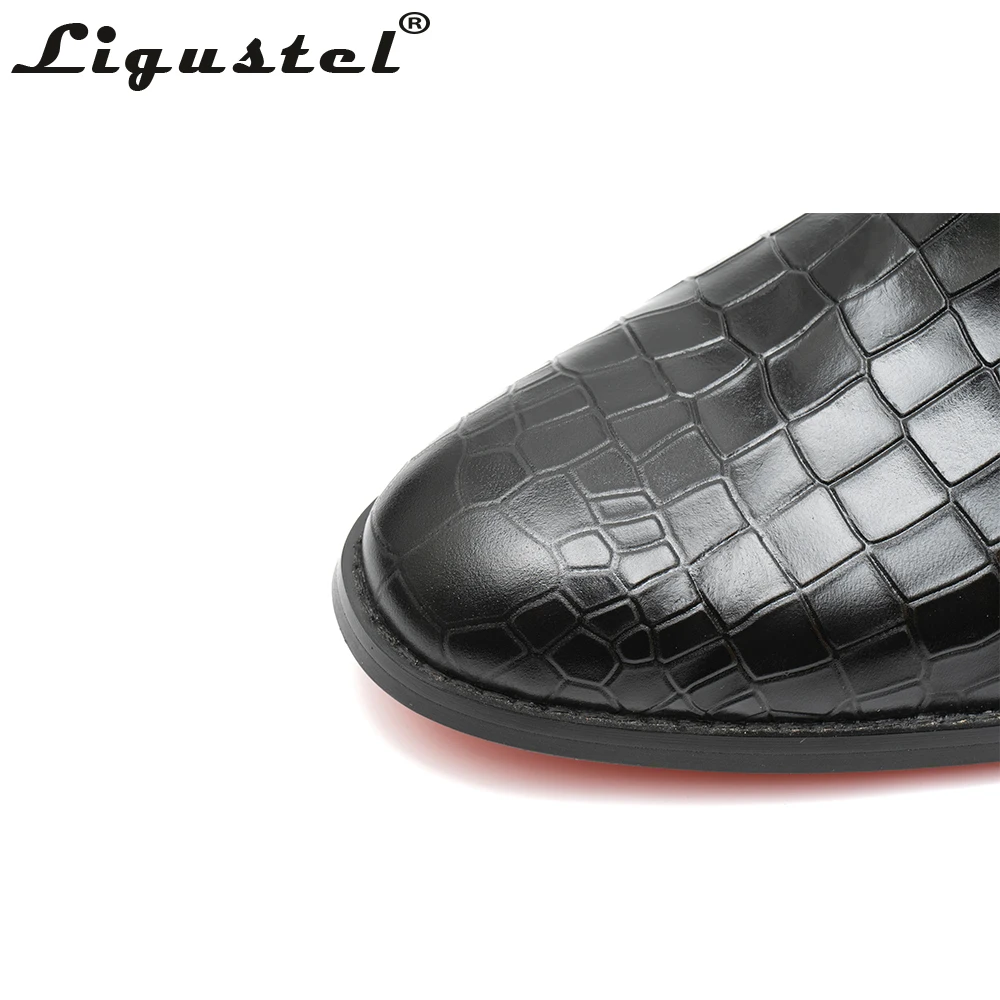 Handmade Crocodile Leather Shoes Men Dress Shoes Red Bottom Loafer Shoes For Men High Quality Leather Luxury Wedding Designer