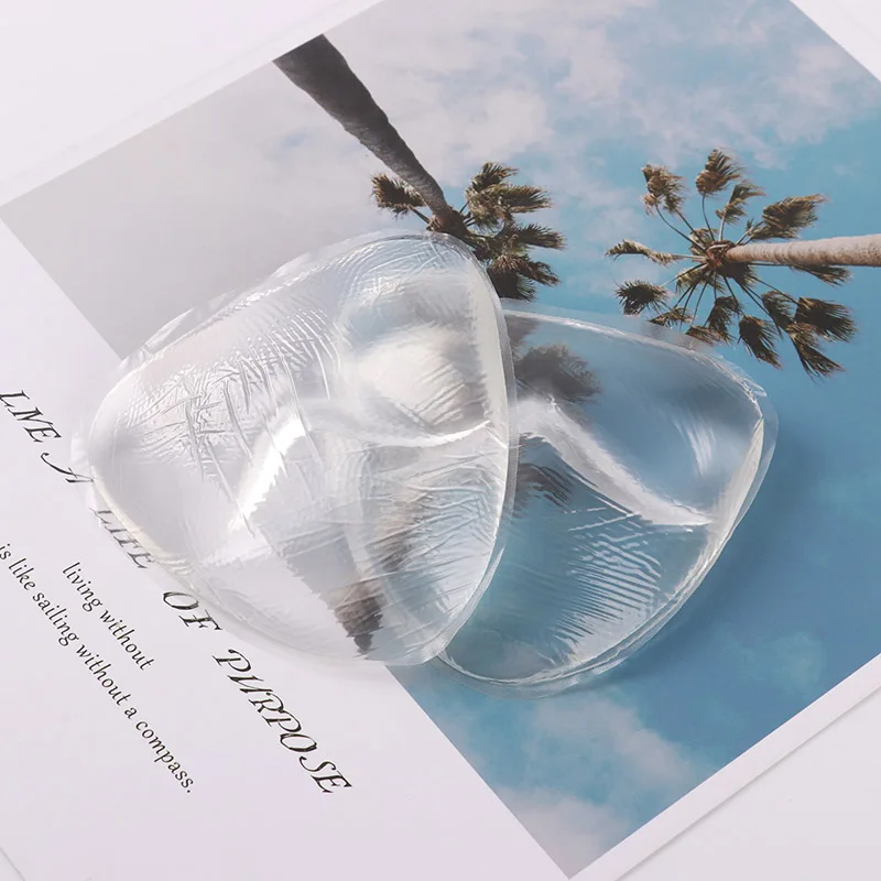 

Invisible Inserts Swimwear Bikini Push Up Triangle Bra Enhancer Breast Pad 1 Pair Women Bra Silicone Gel