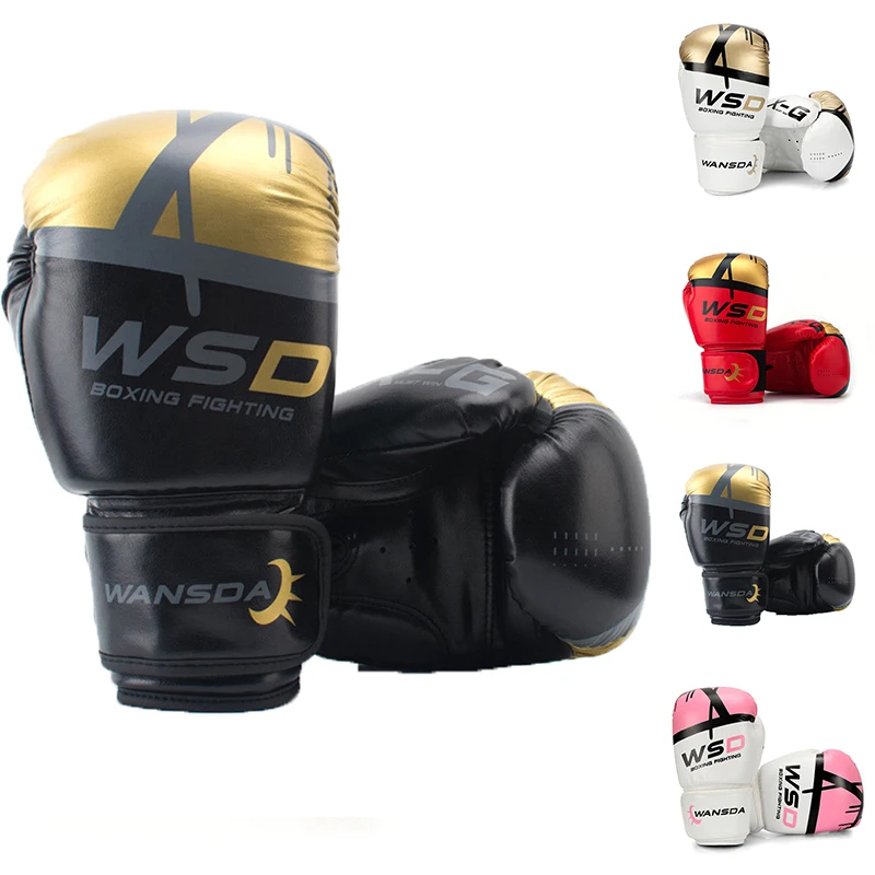 

6/8/10/12OZ HIGH Quality Adults Women/Men Boxing Gloves Leather MMA Muay Thai Boxe De Luva Mitts Sanda Equipments