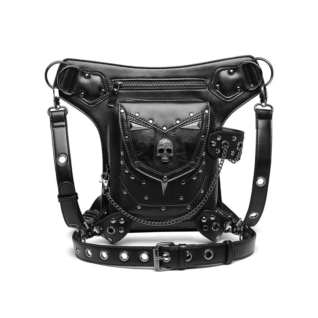 Bolso de pierna de cintura Steampunk para hombres y mujeres, bolso de cuero de estilo victoriano, paquete cinturón de cadera de muslo de motocicleta, bolsos de mensajero de hombro|Riñoneras| -