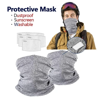 

Washable Face Mask Cycling Mask Neck Gaiter Face Scarf Mask Dust-proof Anti Virus Mask With Breathe Filter Fast Delivery
