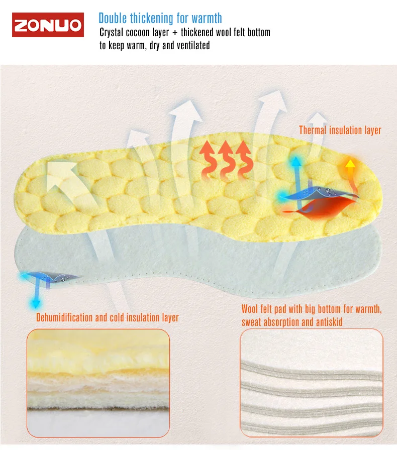 3 пары оригинальных мягких тепловых стелек, зимние дышащие удобные теплые стельки для мужчин и женщин