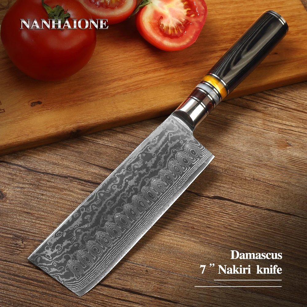 NANHAIONE 7 дюймов маленький кухонный нож дамасская сталь ножи шеф повара японские