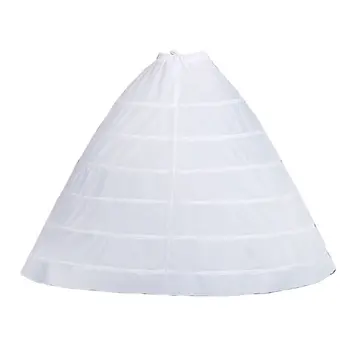 

Womens Full A-Line 6 Hoop Floor Length Wedding Dress Petticoat Adjustable Drawstring Waist Bridal Gown Crinoline Underskirt Slip