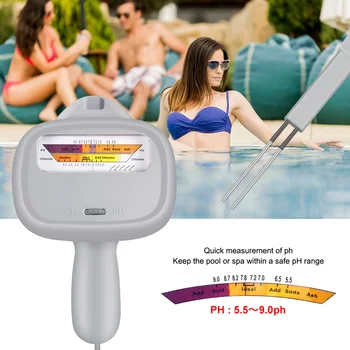 

1Pcs Water Quality Tester Portable Chlorine PH Meter Monitor for Home Swimming Pool Aquarium Checker White TN99