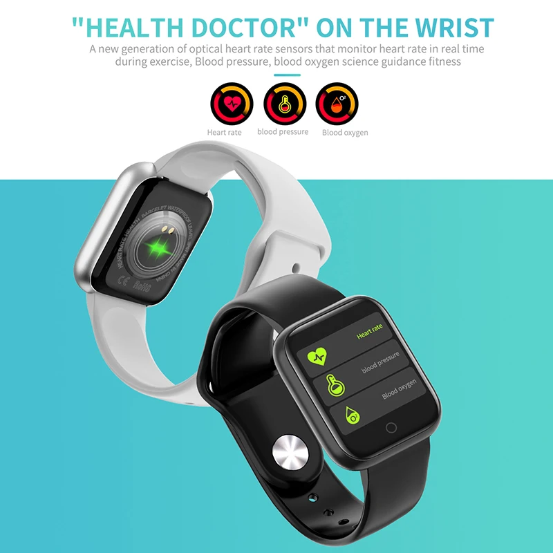  LYKRY QW21 Smart Watch Monitor Fitness Tracker Heart Rate Blood Pressure Sport Watch Alarm Clock Fo - 4000141474316