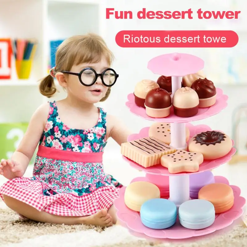 

Simulation 3-tier Cake Bread Chocolate Ice Cream Birthday Gift DIY Kitchen Food For Children Educational Baby Kids Boys Girls