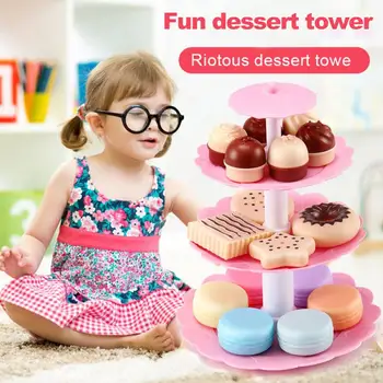 

Simulation 3-tier Cake Bread Chocolate Ice Cream Birthday Gift DIY Kitchen Food For Children Educational Baby Kids Boys Girls