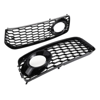 

1Pair Car Front Bumper Fog Light Cellular Grid Hexagonal Front Ventilation Grille For Audi A5 S-Line / S5 B8 Rs5 2008-2012