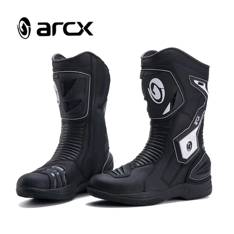 ARCX/ботинки для мотогонок; мужские водонепроницаемые защитные ботинки для верховой езды; 4 сезона; обувь из зернистой кожи; уличные ботинки для верховой езды