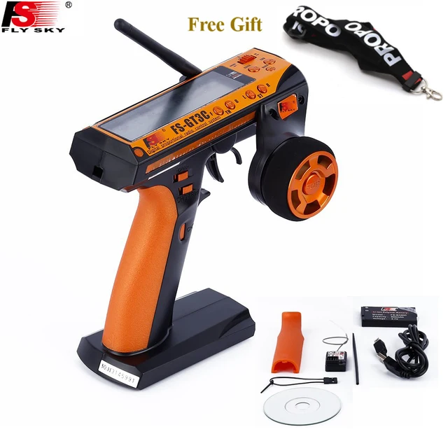 FLYSKY FS-GT3C-transmisor de batería GT3C, 2,4G, 3 CANALES, 3,7 V, 800mah, GR3E con receptor, para coche, camión, todoterreno, Jeep, barco, 4WD FLYSKY FS-GT3C-transmisor de batería GT3C, 2,4G, 3 CANALES, 3,7 V, 800mah, GR3E con receptor, para coche, camión, todoterreno, Jeep, barco, 4WD