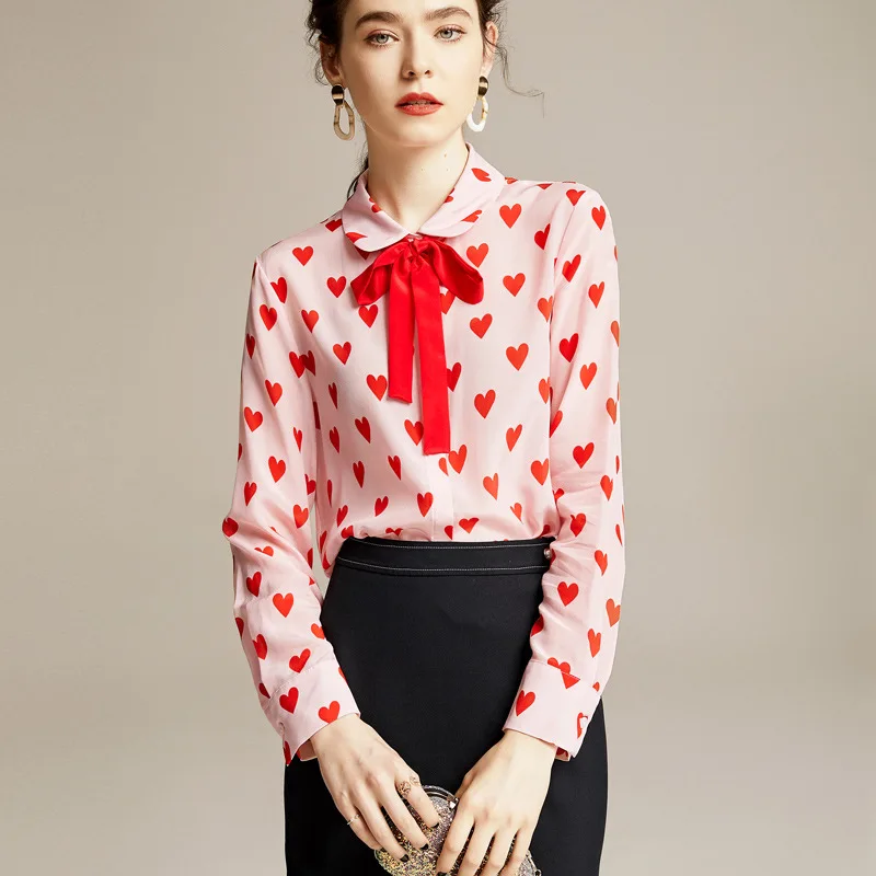 [EAM] Women Pocket Contrast Color Big Size Blouse