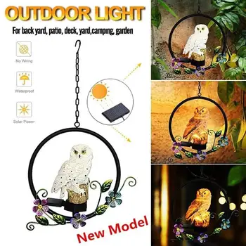 

Solar Power LED Owl Parrot Hanging Lamp Outdoor Waterproof Yard Decorative Light Low Power Consumption High Brightness