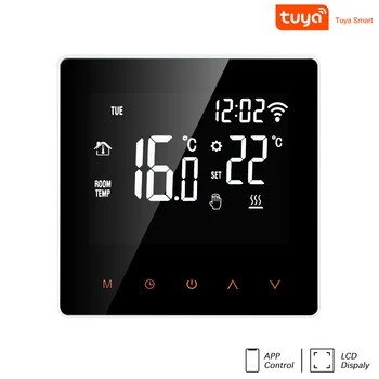 

16A Tuya WiFi Smart Thermostat for Electric Floor Heating Programmable Temperature Remote Controller LCD Display Touch Screen