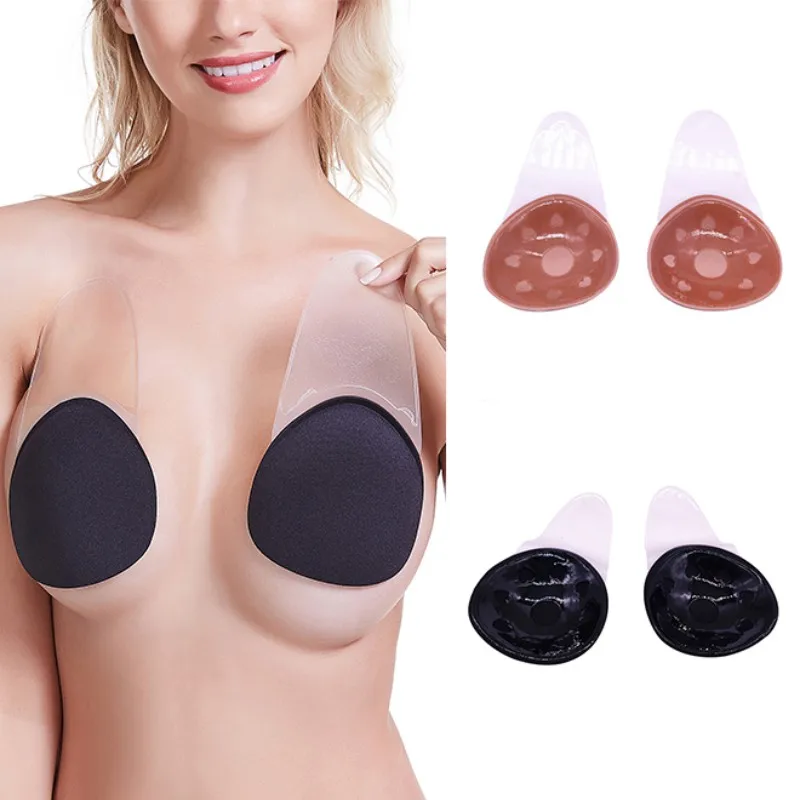 Многоразовые женские груди Лепестки Лифт невидимая накладка на сосок крышка груди без бретелек Клей спинки бюстгальтер Мода Треугольник силиконовый