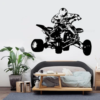 

Motor Extreme Sport Vinyl Creative Wall Stickers Teen Boys Room Decor High Quality Wall Decal Four Wheel Motorcycle Mural LL456