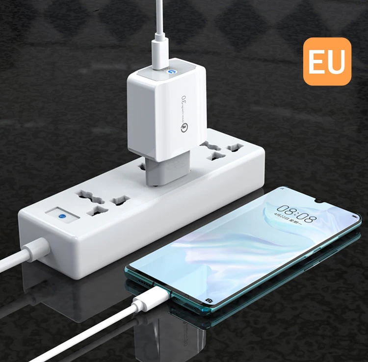 3,0 USB зарядное устройство 18 Вт Быстрая зарядка для Xiaomi Mi 9 для huawei P30 Pro QC3.0 Быстрая зарядка зарядное устройство для мобильного телефона с кабелем type-c