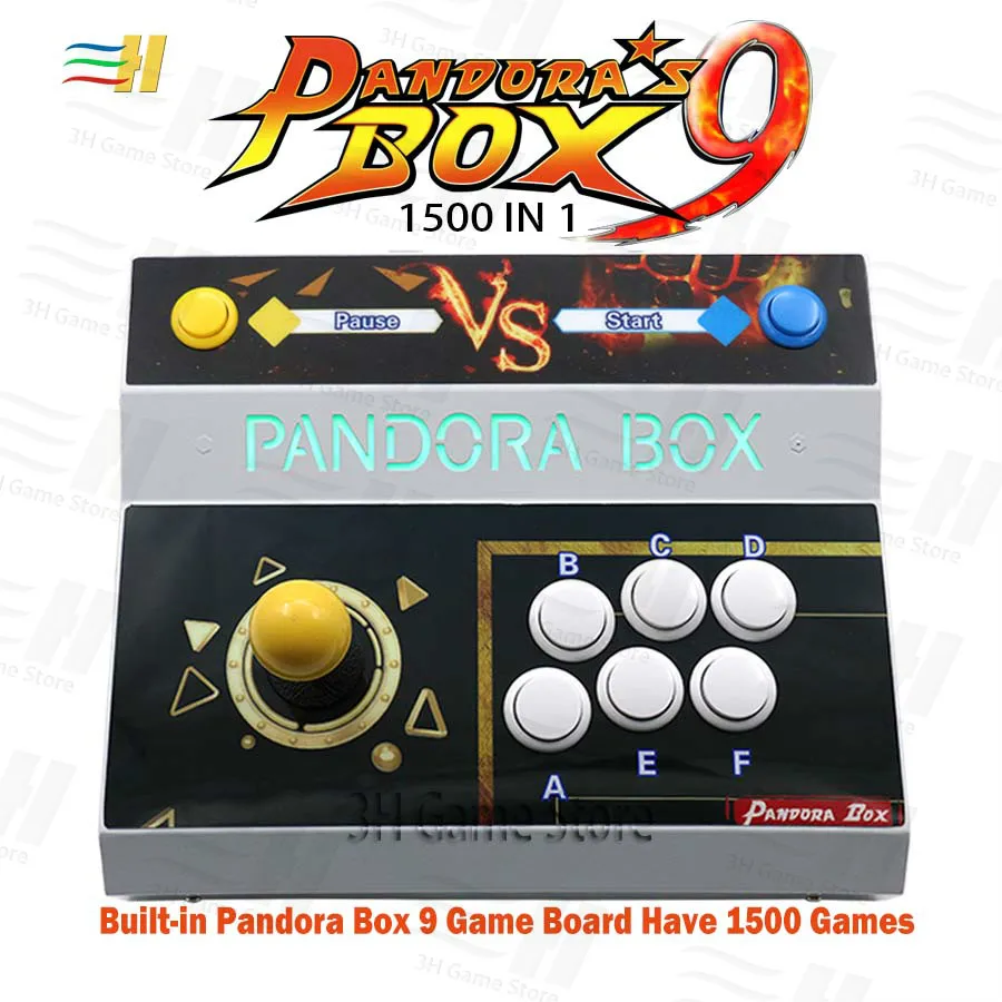 

New Pandora Box 9 1500 in 1 arcade game single player console joystick button USB HDMI VGA output 720P game video to TV PC PS3