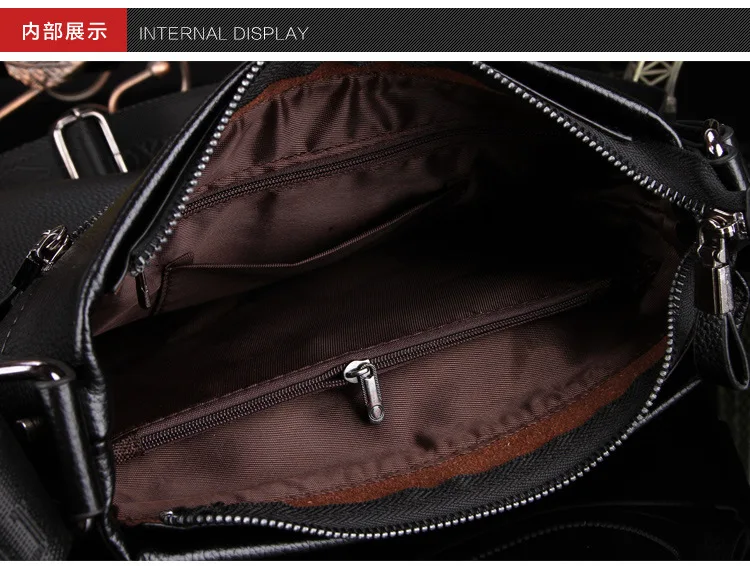 New Brand Solid Soft Leather Men Messenger Bag causal fashion Mens Business Shoulder Bag crossbody Bag male black Handbags