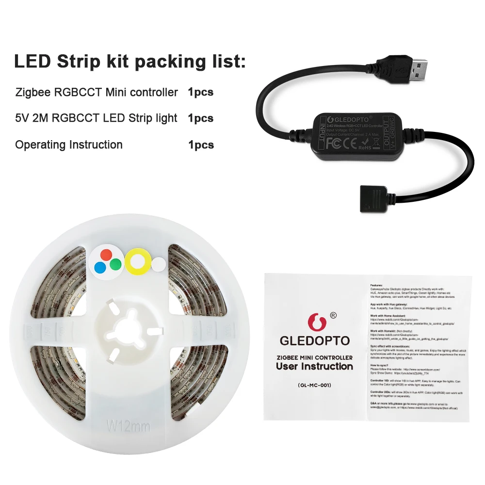 ZigBee led rgbcct мини контроллер Смарт ТВ полосы света 5 в USB контроллер Голосовое управление приложение управление zigbee концентратор echo smartthings