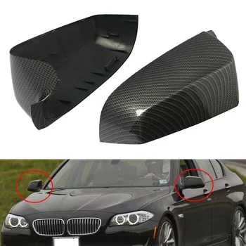

1 Pair Car Side Rearview Mirrors Decor Cover Carbon Fiber Styling For BMW 5 Series F10 E60 F01 F02 E63 Mirror Covers