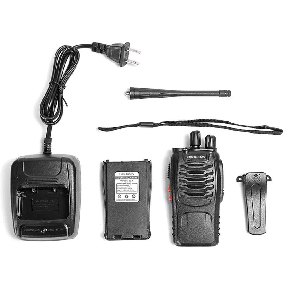 

2PCS Baofeng BF-888S UHF 400-470 MHz 2-Way Radio twee 16CH Walkie Talkie with Mic FM Transceiver DC Power