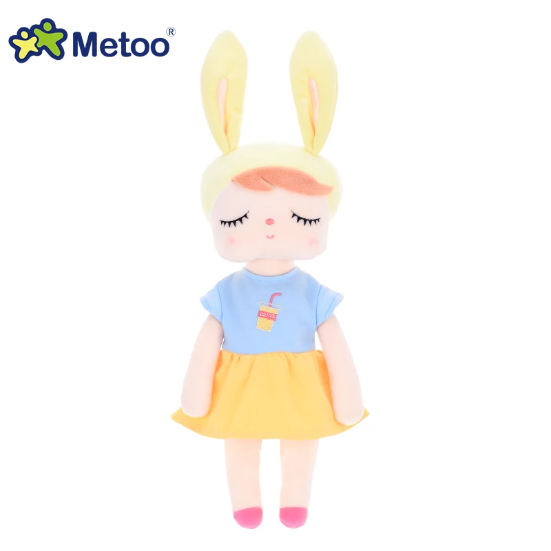 Metoo новые на подкладке из плюша и мягкие милые милый кролик Животные для детей игрушки кукла Анджела для девочек для дня рождения, рождественский подарок, детское платье - Цвет: 10
