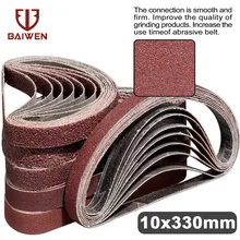 Bandes abrasives en papier de verre, 20 pièces, 10x330mm, pour accessoires de meuleuse, polissage du bois et du métal mou, 40 à 800 grains
