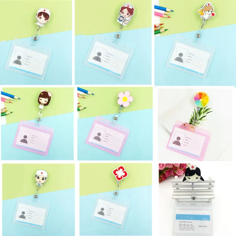 Cartoon Nurse Doctor Id Badge Holder With Retractable Reel Retractable Metal Clip Business Work Card Name s Badge Holders Badge Holder Accessories Aliexpress