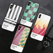 Kamado Nezuko Kimetsu no Yaiba Demon Slayer Pantone черный стеклянный чехол для телефона для iphone 6/6s 7 7Plus X, XS i11 i11pro