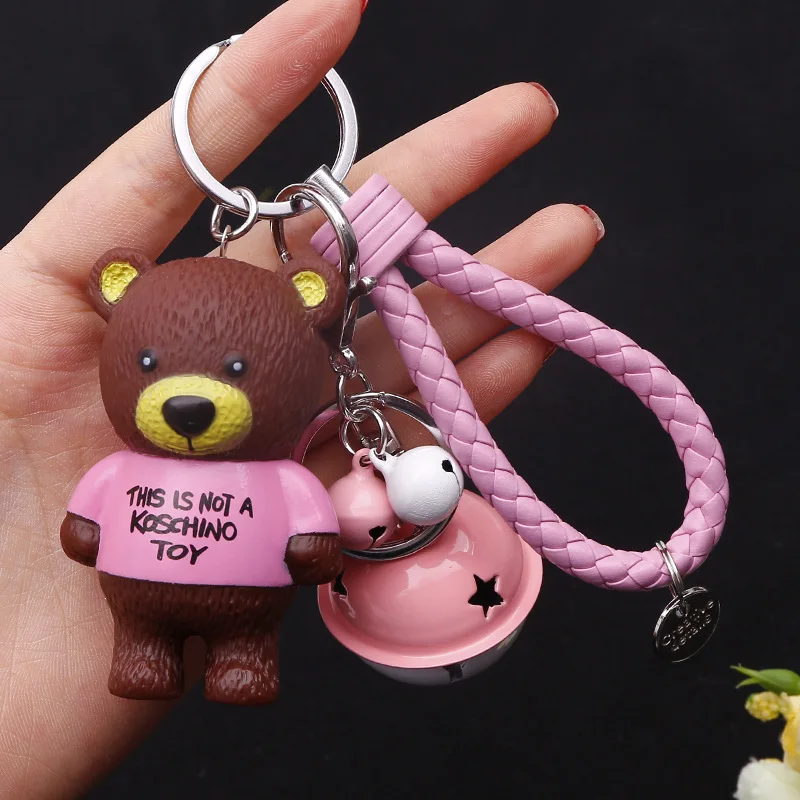 

2019 Korean Creative Cartoon Dolls Keychains Cute Animal Bears Pendants key Chain Women PVC Silicone Doll Keyrings Bag Car gifts
