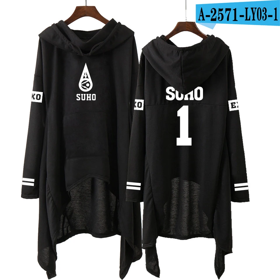 EXO модные корейские EXO DO LAY SE HUN KAI SING FOR YOU EXO толстовки Свободная юбка для женщин Harajuku толстовки для девочек пуловеры S-XXL - Цвет: A2571