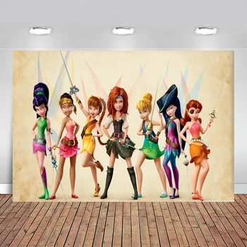 

Disney Fairy Birthday Party Backdrop Background for Photo Studio Photophone Photozone Background for Camera Photo Wallpaper