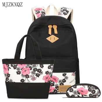 

Mjzkxqz 3Pcs/Set Printing School Bags Backpacks Schoolbag Fashion Lovely Backpack For Children Girls School Bag Student Mochila