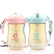 Apple Медведь PPSU дети Сиппи чашки 320 мл кувшин детская питьевая чашка с ручкой соломы детская чашка для питья