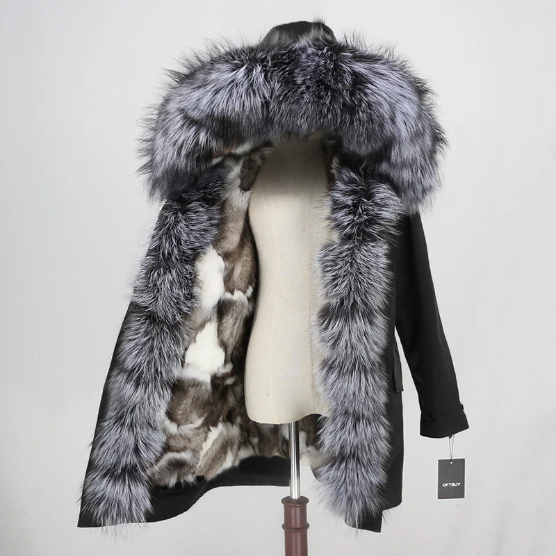 Женская парка OFTBUY длинная Водонепроницаемая с капюшоном и подкладкой из